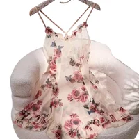 Nightdress Women's Suspender Print Nightdress Lace Lace Pure Desire Temperament Sexy Pajamas New Loungewear Thin Dress Quick-dry