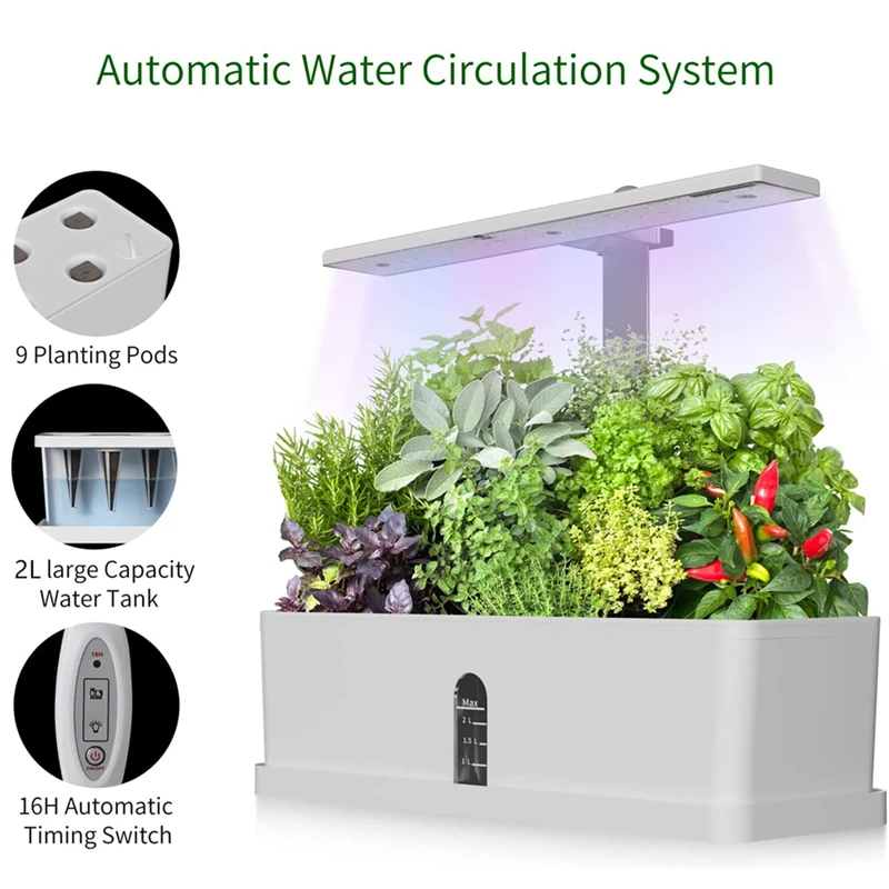 View of Hydroponics-Growing-System-Indoor-Herb-Garden-Kit-Automatic-Timing ...