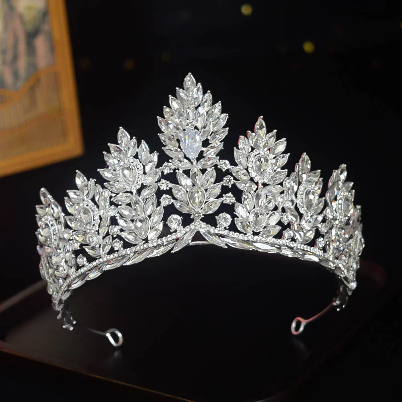 

Bridal Tiaras Hair Accessories Luxury Full Zircon Wedding Crowns Diadem Headdress Baroque Brides Party Tiara Crown For Women
