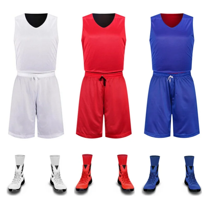 Double-sided Basketball Jersey Suit American Style Team Uniform Quick dry Training Wear For Mens Womens and Kids 9