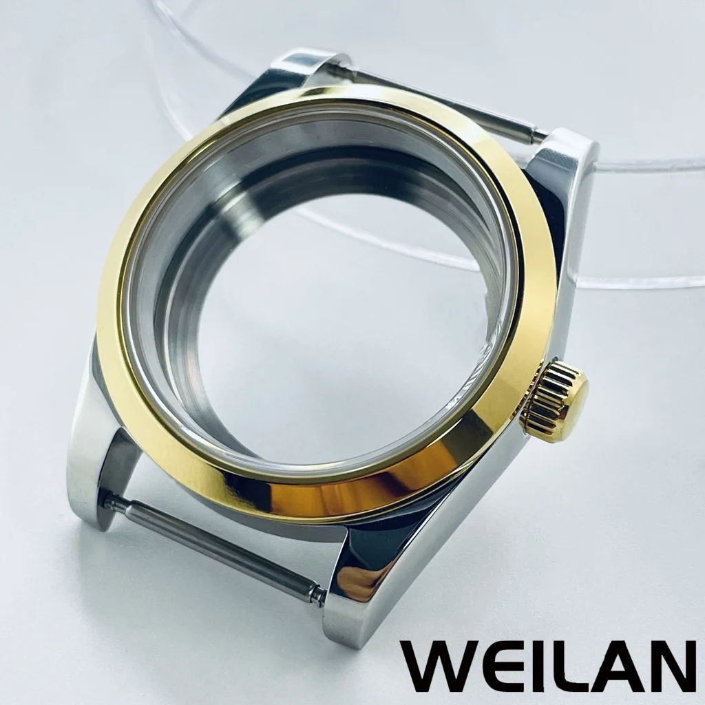 Rose Gold and Silvery Waterproof Watch Case with Sapphire Crystal