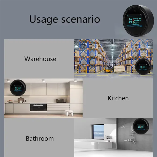 B29C-Wifi Natural Gas Sensor Tuya Smart Alarm Gas Leakage Detector Fire Security Digital LCD Temperature Display 2