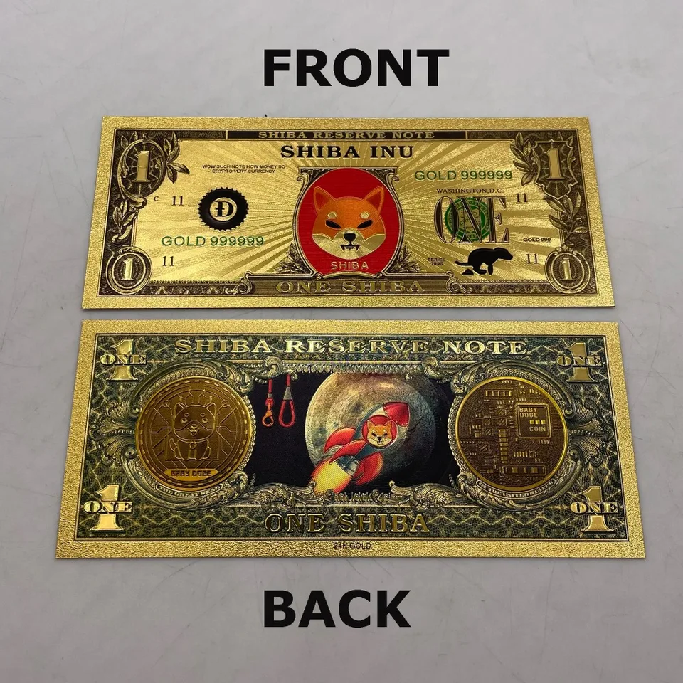 6 Designs Beautiful WOW Gold Plated Dogecoin SHIBA Litecion Gold Banknotes  Red Dog Baby Dog ETH Bitcoin Cryptocurrency Banknotes - AliExpress