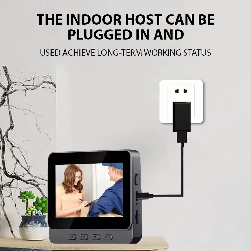 جرس باب فيديو لاسلكي مزود بشاشة IPS عالية الدقة مق...