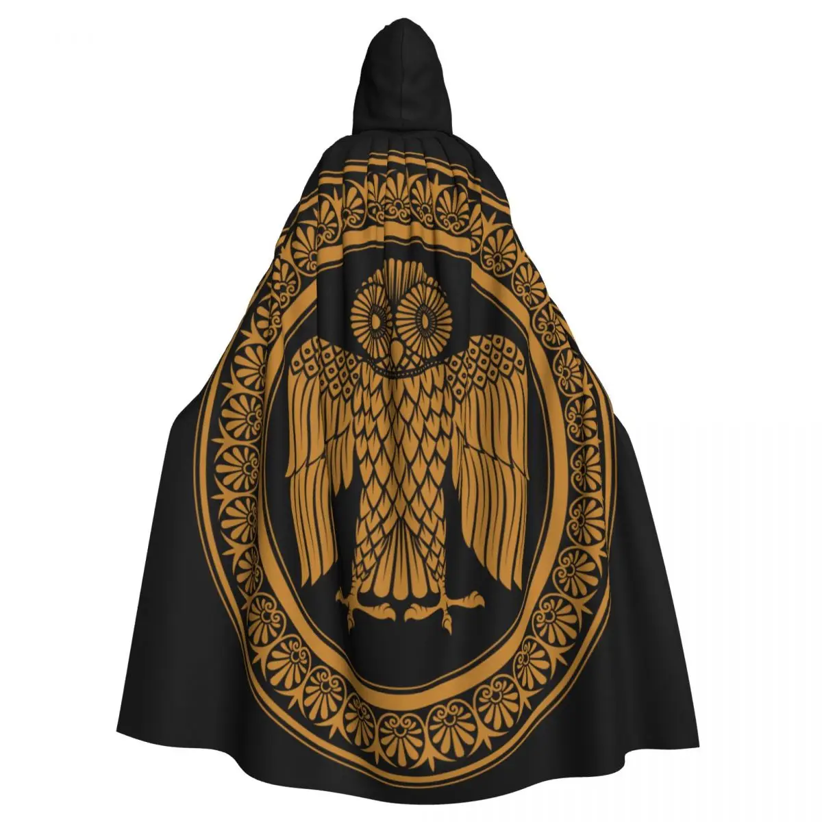 

Long Cape Cloak Ancient Greek Owl Hooded Cloak Coat Autumn Hoodies