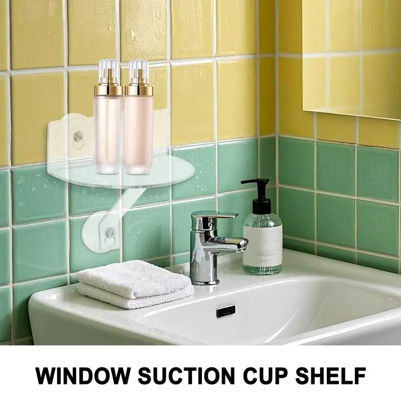 Window Plant Shelves 2X Acrylic Suction Cup Sill Extender Space-Saving Window Ledge for Kitchens Bathroom Organizer