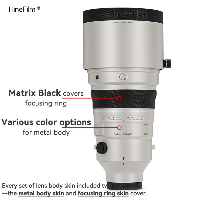 시그마 200mm F2 DG OS 스포츠 FE 마운트 렌즈용 하인필름 스킨, 스크래치 방지 렌즈 스티커 200F2 보호 스티커 200 F2 스킨
