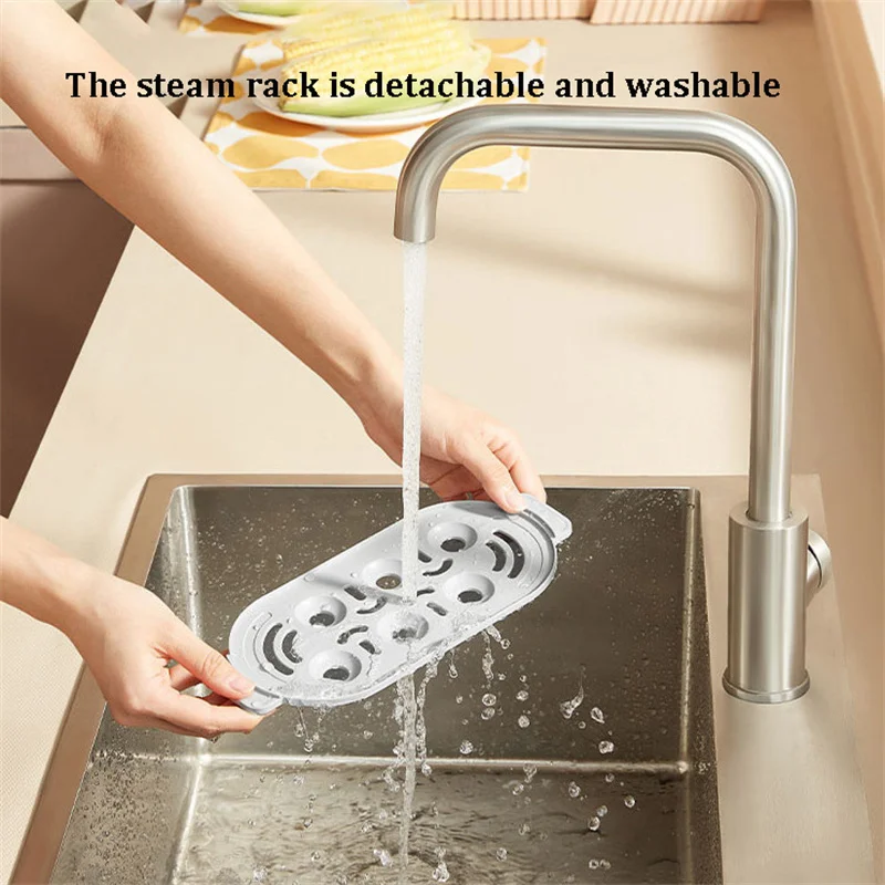 Household Steamer Electric Steam Pot Household Small Electric Food Steamer Mini Portable Breakfast Machine Multi-functional Cooker