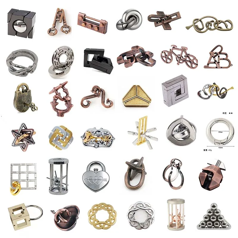 Classic-IQ-Unwrapped-Toys-Metal-Brain-Teaser-Magic-Baffling-Puzzle ...