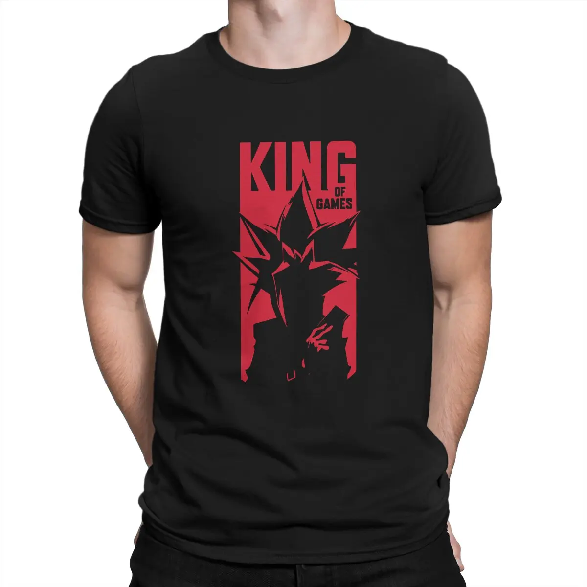 

Футболка мужская с коротким рукавом, круглым вырезом и надписью «King of Games»