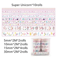 10 Rolls Washi Tape Set Scrapbooking Masking Stickers for Paper DIY Craft Gift Decoration Student Stationery Supply 6