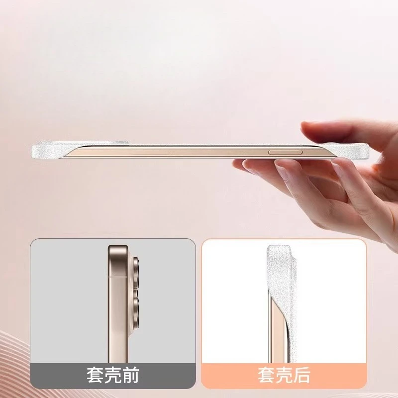 MagSafe Magnetic Frameless Sandstone Shockproof Wireless Charging Case