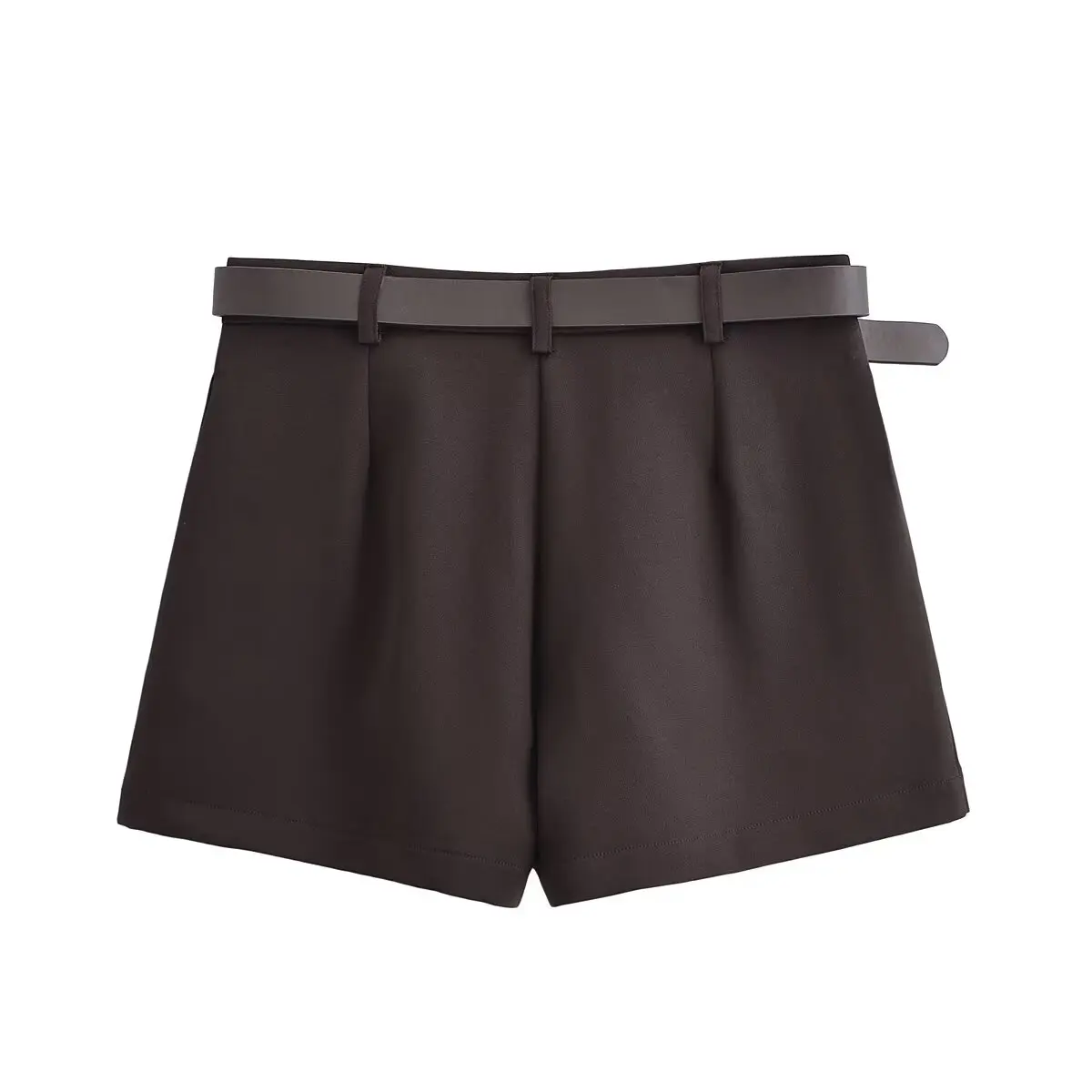 Women Spring Autumn Coffee Blazer Shorts Set Or Female Double Breasted Suit Coat Or Lady Elegant Ol Mini Shorts Skirts With Belt