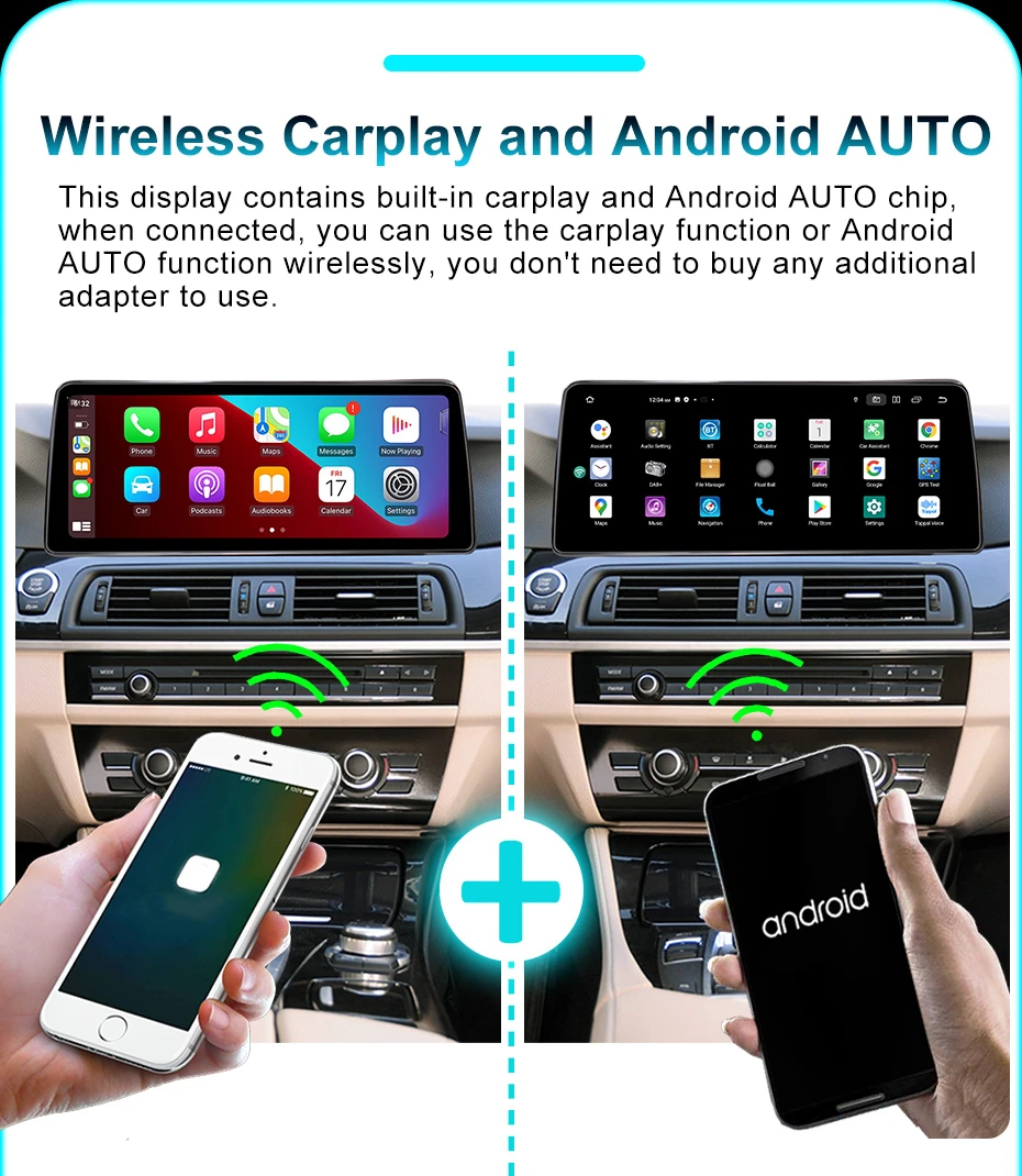 Pantalla estéreo inalámbrica Carplay Android 15 AUTO de 12.5'' para BMW Serie 5 F07 GT CIC NBT, radio para coche, reproductores multimedia, GPS, BT, 4G LTE 7