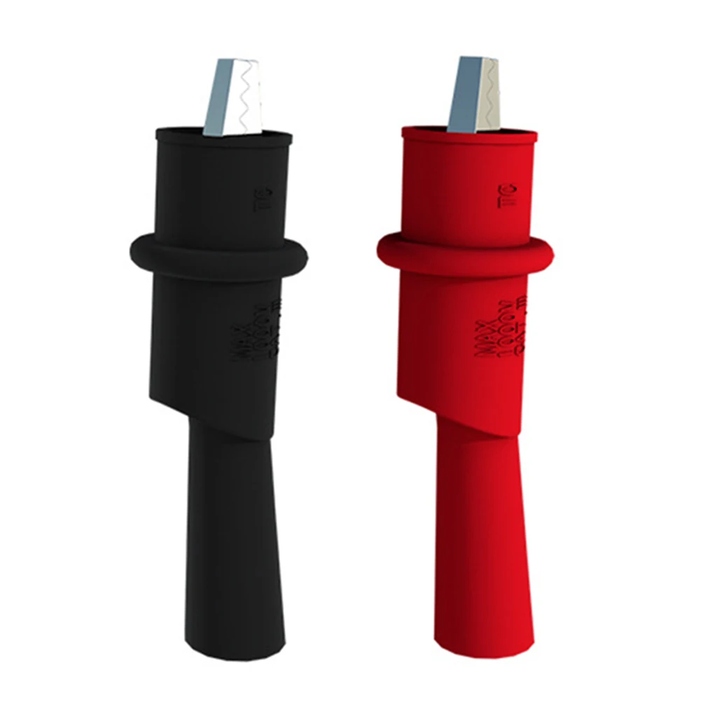 1Pair Digital Crocodile Test Clip For Electrical Test For Multimeter Probe Push On Clip Insulated Crocodile Clamp