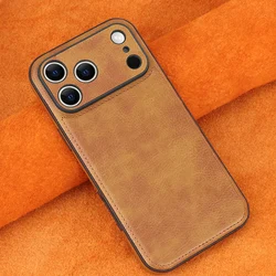 Leather Phone Case with Enhanced Lens Protection - iPhone 18 Pro Max (Brown)