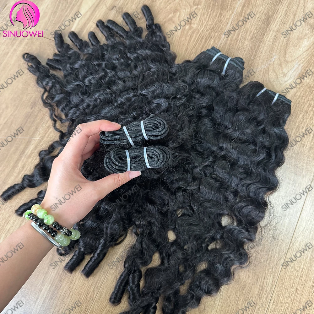 Extension di capelli umani ricci birmani, ricci a spirale, ricci pixie brasiliani, a doppia trama, naturali - immagine 4