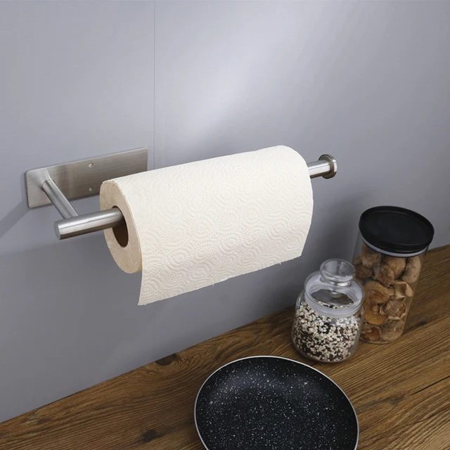 Self Adhesive Paper Towel Roll Chemar Holder Wall Mount Silver Black Gold  Stainless Steel Papers Rack For Kitchen Bathroom Cabinets From Esw_house,  $9.45