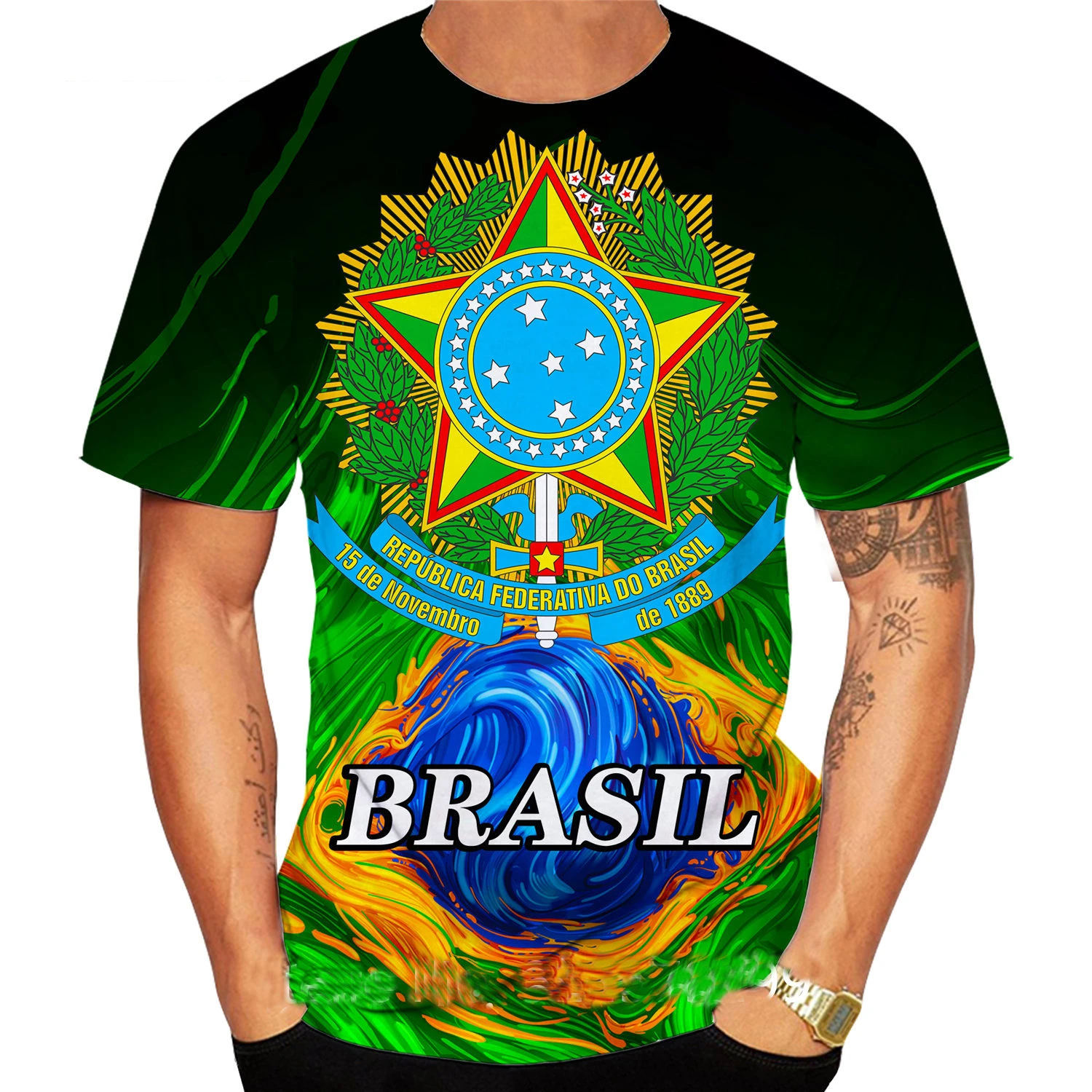 Camiseta con estampado 3D de la bandera de Brasil para y mujer, camiseta de Hip Hop personalizada de Brasil, ropa deportiva Harajuku de Brasil, venta al - AliExpress