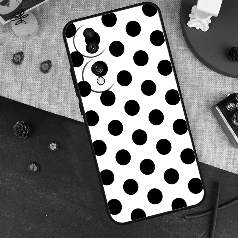 Elegant Black and White Polka Dot Phone Case Cover