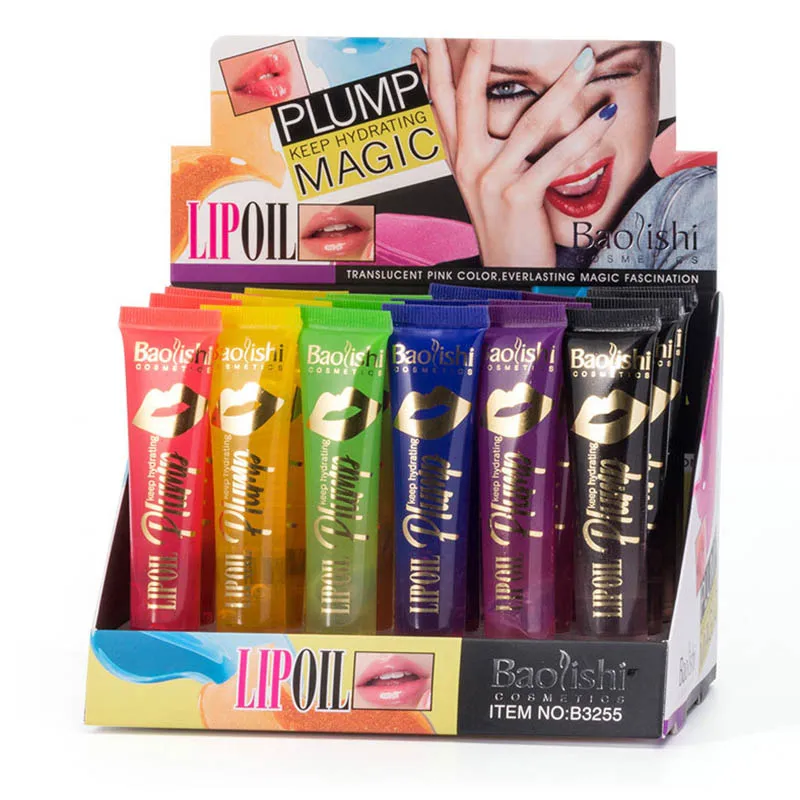 

24 шт., прозрачное бесцветное увлажняющее масло для губ с фруктовым ароматом