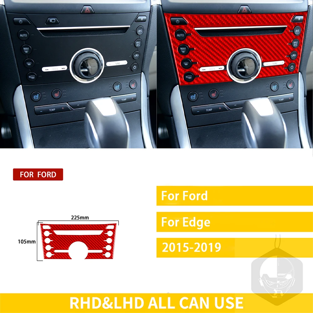 Real Carbon Fiber Auto Schaltknauf Top Aufkleber Abdeckung für Ford Edge  2015 2016 2017 2018 Styling Moulding Trim schwarz Rot - AliExpress