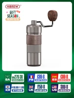 HiBREW Manual Coffee Grinder Aluminum Conical Burr Capacity 22g Hand Coffee Grinder with 11 Levels Adjustable Setting Pour Over 1