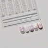 1pcs Sweet Pearl Lace Bow Nail Stickers Love Heart Pink White Black Lace Bow Self Adhesive Nail Art Decorations Decals Accessory 6