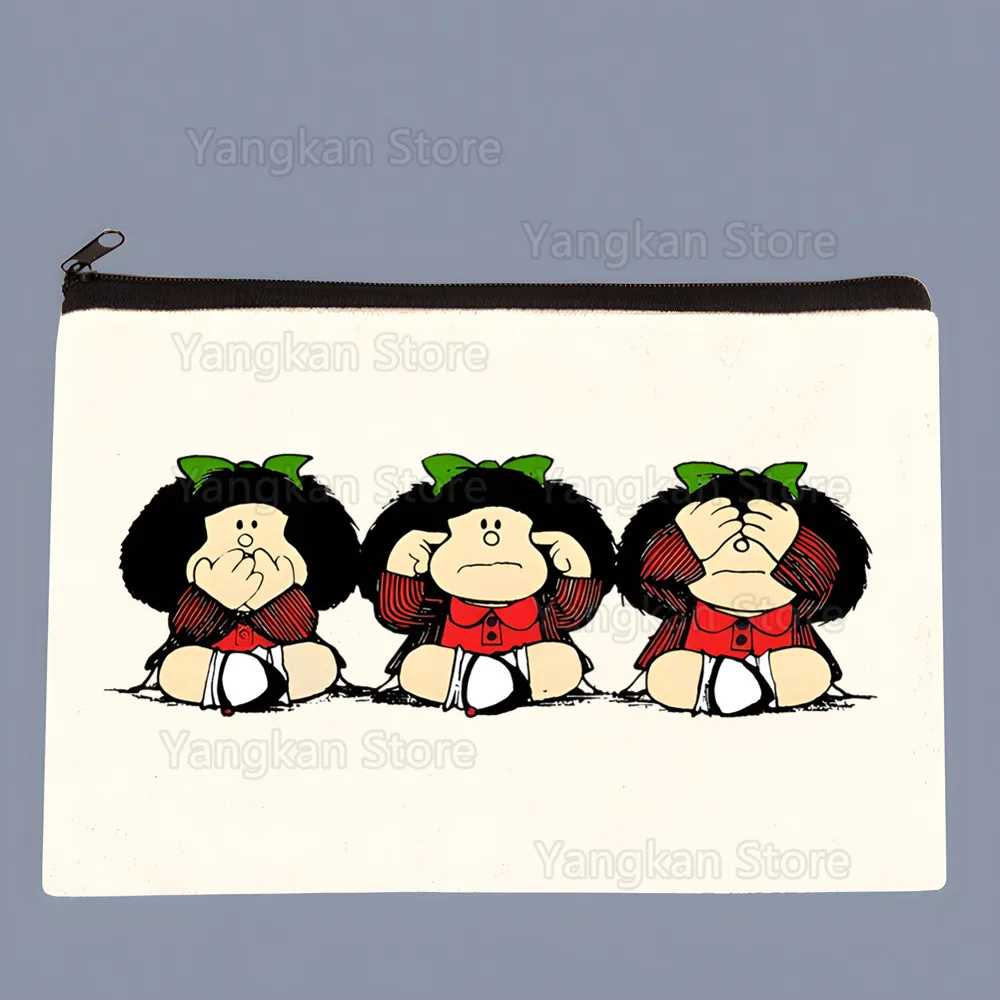 Mafalda's Bag Reinweiße Canvas-Geldbörse, individuelles Logo, Aufbewahrungstasche, Canvas-Tasche, neue Münztasche, Schlüssel-Geldbörse – Detail 2