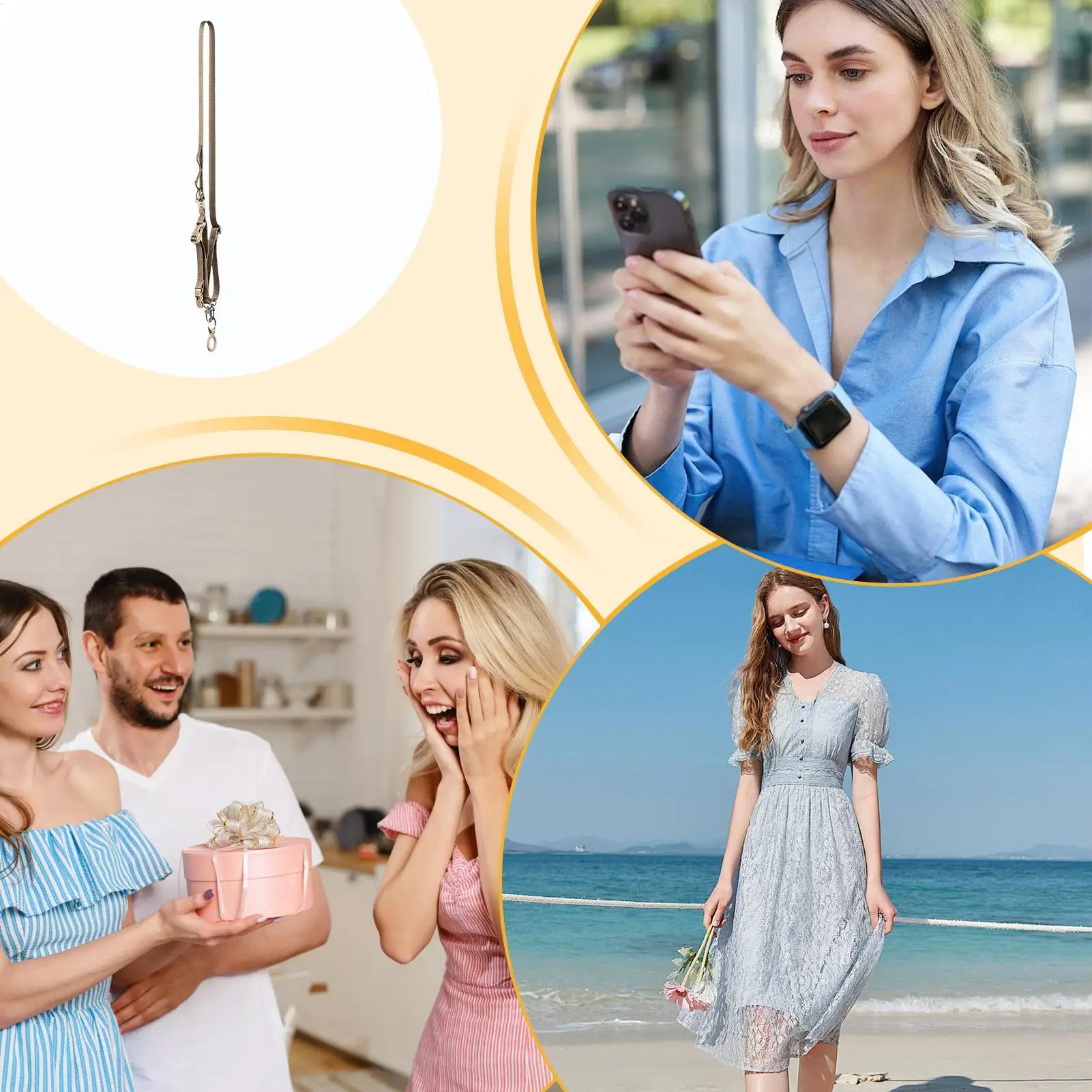 Phone Lanyard Phone Chain Strap Adjustable Neck Holder Anti Theft Chain For Men Women Travel Skiing Climbing Hiking Cycling