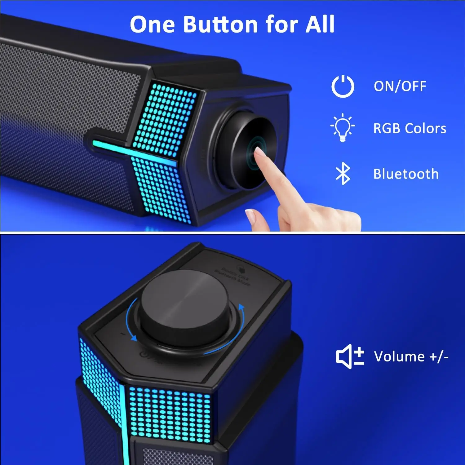Wireless Sound Bar with Superb Stereo Sound and LED Lighting