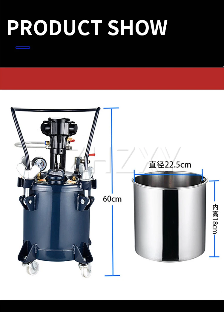 10L Automatic Pressure Paint Tank Spray Gun Sprayer Pressure Regulator Manual Au