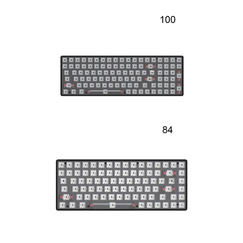 

84/100Keys Hot Swappable Mechanical Keyboard Shaft Holder Kit White Backlit BT 2.4G Wired 3 Mode Customized Keyboard P9JB