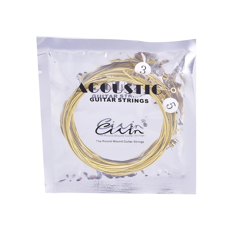 6 Pcs/set Universal Acoustic Guitar String Brass Hexagonal Steel Strings For Guitar Accessories