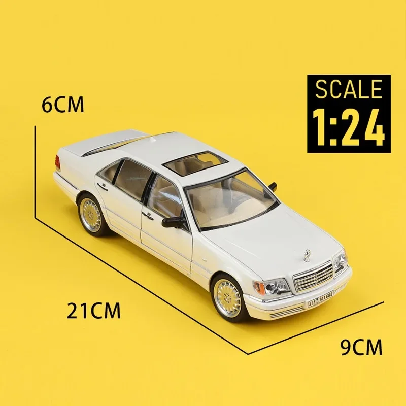 Diecast 1/24 Scale Benz W140 320SEL Vintage Car Model With