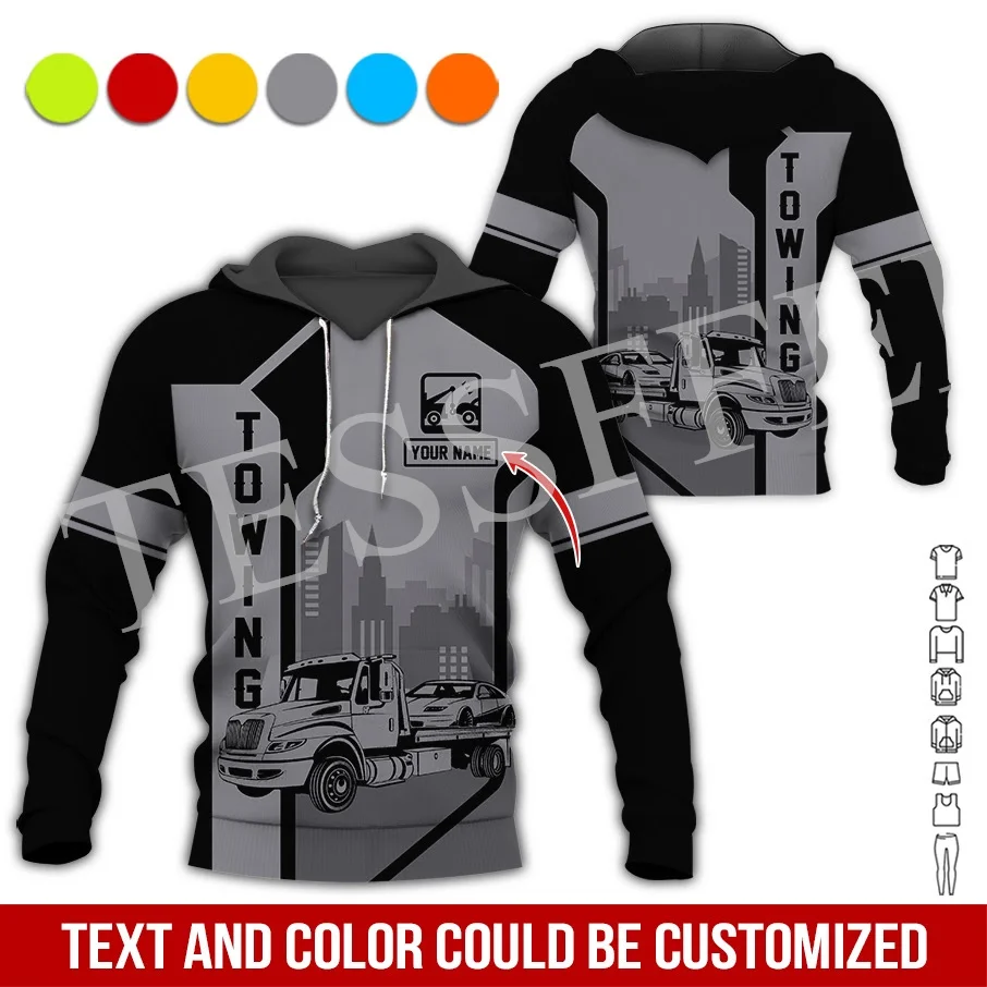 Nome Personalizzato Cosplay Tow Truck Driver Trucker Worker Retro Tuta 3Dprint Harajuku Casual Pullover Jacket Felpe Vintage X27