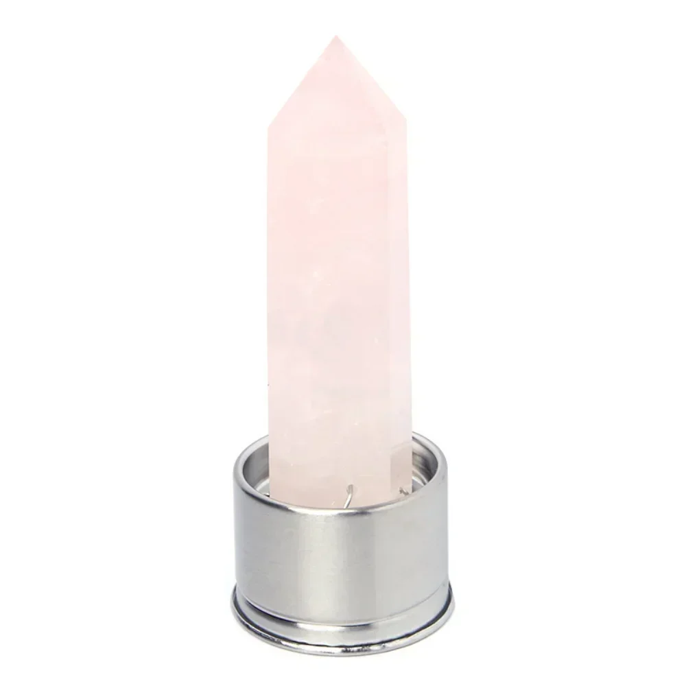 500ml Natural Crystal Glass Cup Water Bottle Stainle Steel Cup Healing Obelisk Wand Elixir Quartz Wand Heals Energy Chakra