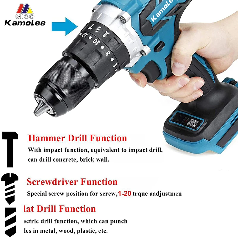 Kamolee  귯ø Ʈ 帱  ũ ̹,  DIY  , ŰŸ 18V ͸, 13mm, 10mm