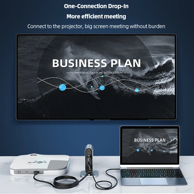 USB C Docking Station PD 100W USB C HUB Type C to HDMI-Compatible Adapter 4K 30Hz VGA RJ45 USB 3.0 HUB USB Splitter for MacBook 2