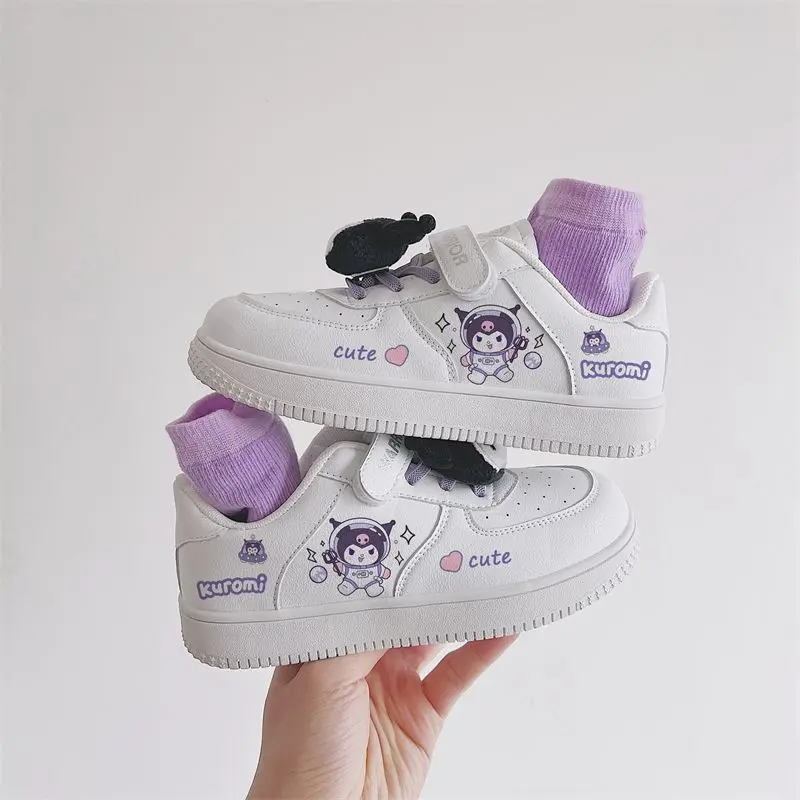

2022 детская повседневная обувь Kawaii Sanrio Cinnamoroll Kuromi Mymelody Мультяшные студенческие Кроссовки для девочек Уличная обувь на плоской подошве детские подарки