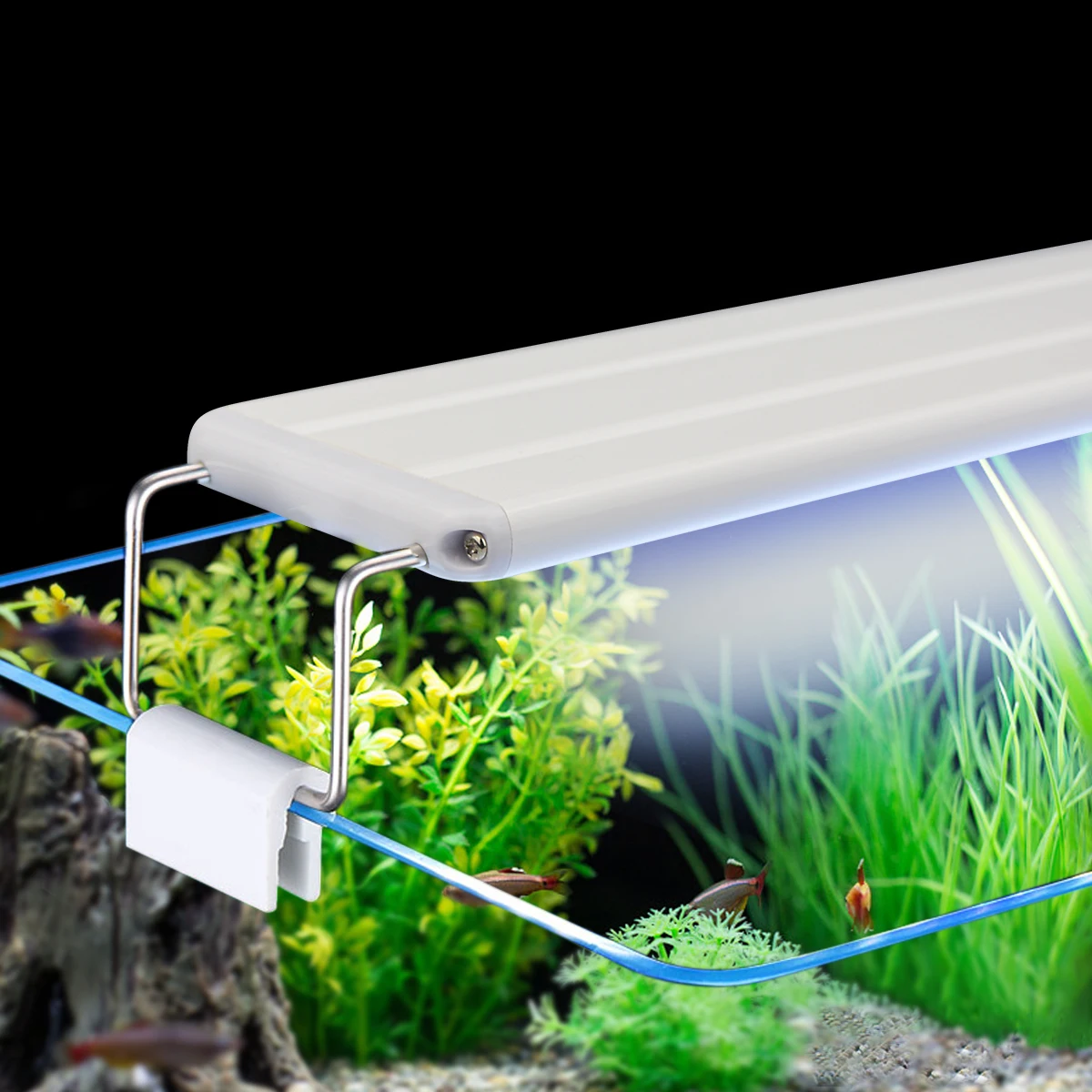 Aquarium led light Super Slim Fish Tank Aquatic Plant Grow Lighting Waterproof Bright Clip Lamp Blue LED 18-72cm for Plants 220V