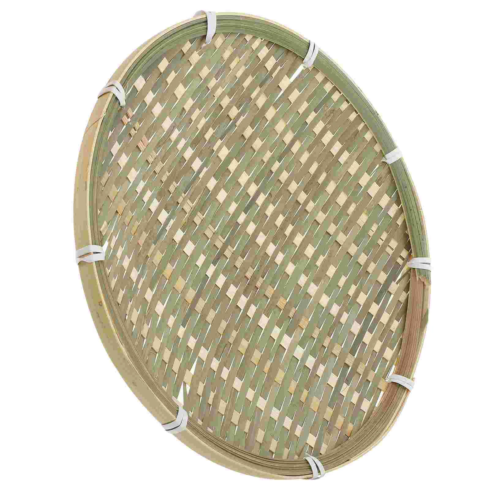 Bamboo Woven Tray Bread Tray Decorative Serving Basket Vegetable Basket Bamboo Bread Basket