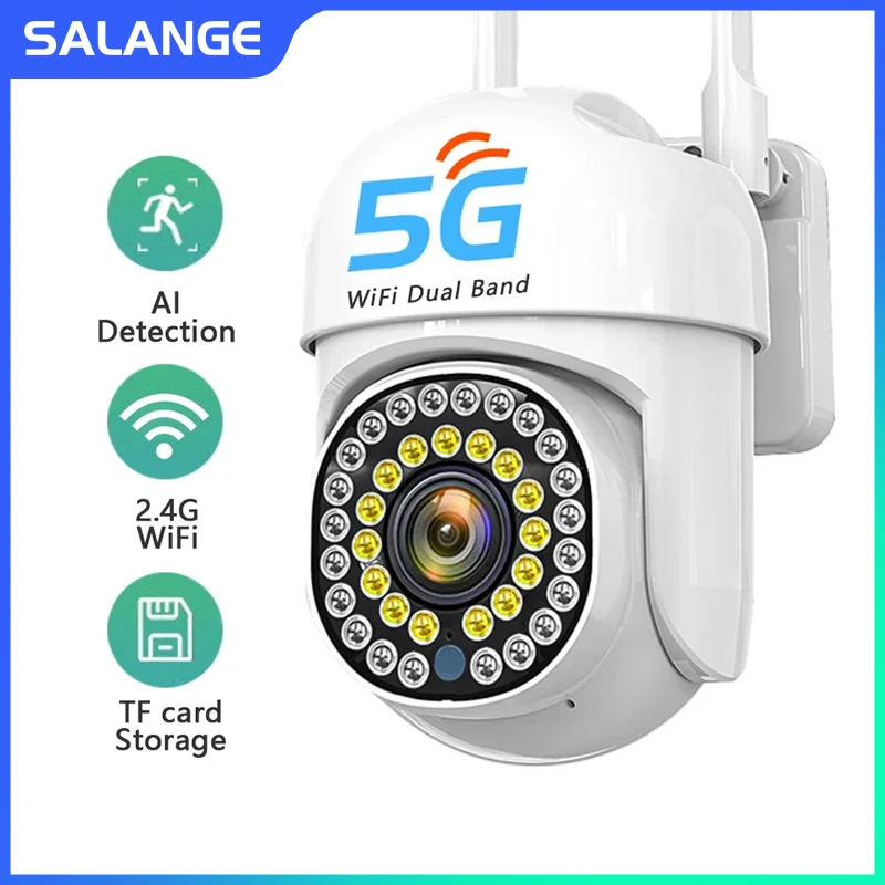 5G 2.4G Wifi Dual Band Camera 1080P Outdoor Safety Pan Tilt Camera Cctv Monitoraggio Full Color Night Vision Motion Detection