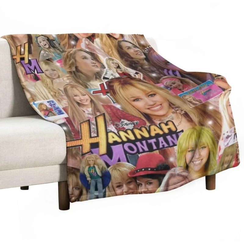

hannah montana Throw Blanket sofa bed bed plaid Shaggy Blanket Hair Blanket