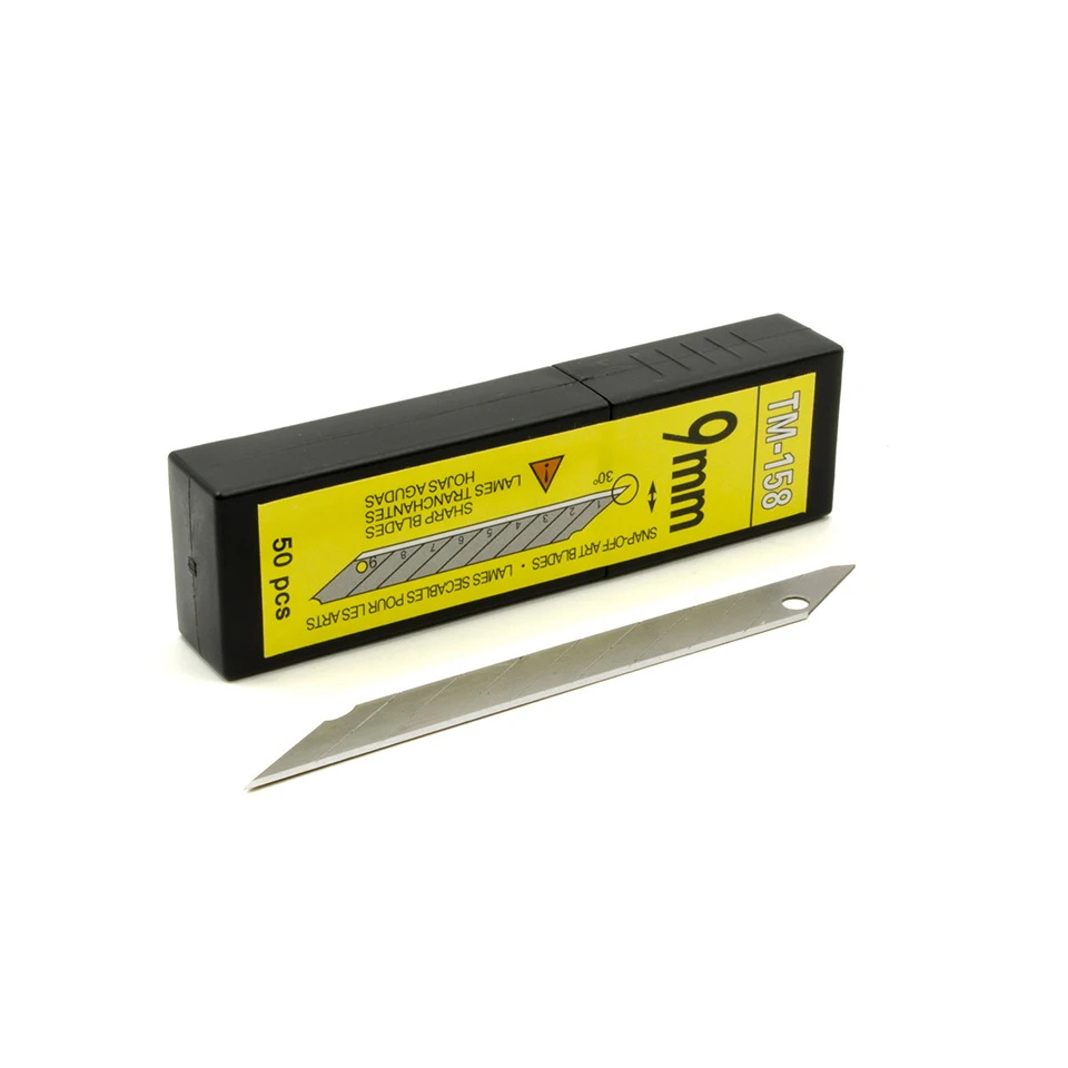 9mm Kohlenstoffstahl Universalmesserklingen, 30 Stück ° /60 ° Ersatz-Winkelschneidklingen für Auto-Vinylfolierung, Lackschutzfolie TM-158 – Detail 10