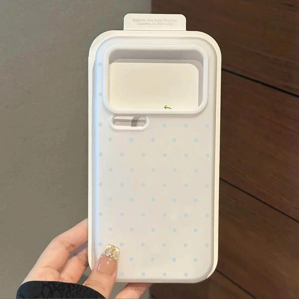 Charming Light Blue Polka Dot Phone Case - Soft Protective Cover