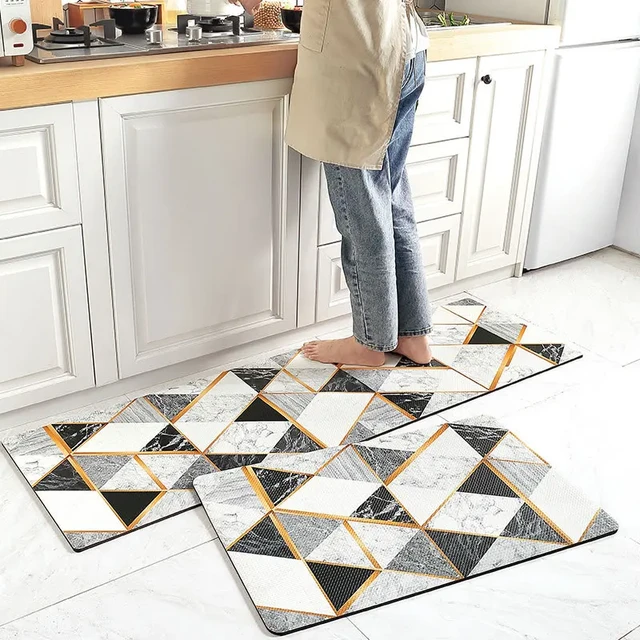 Waterproof Kitchen Mat Long Kitchen Floor  Leather Kitchen Rugs - Long Kitchen  Mat - Aliexpress