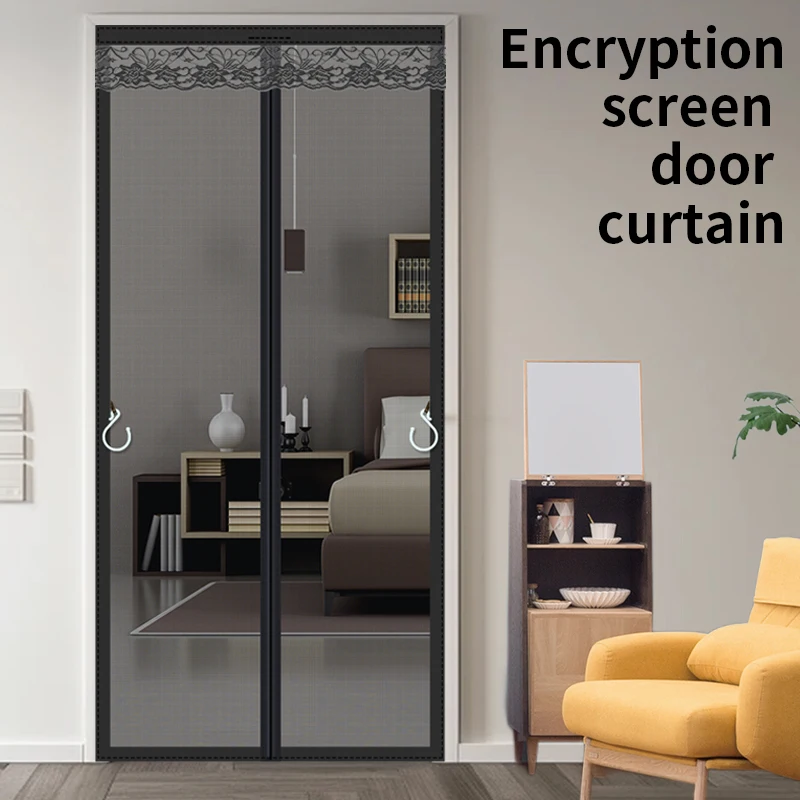 [Hardened fiberglass] encrypted magnetic block mosquito proof door curtain mosquito proof household screen door and window pasti