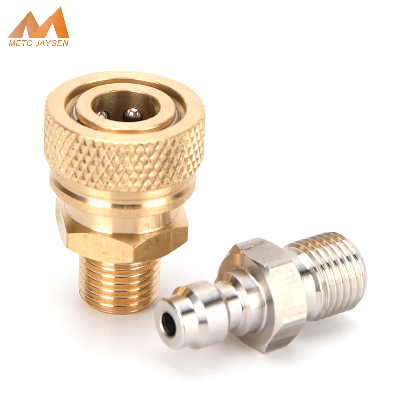 High Pressure Male Quick Disconnect Fittings and Couplers Set 1/8NPT Male Plug Air Refilling M10x1 1/8BSPP 4500psi 2pcs/set pcp shooting paintball quick disconnect male