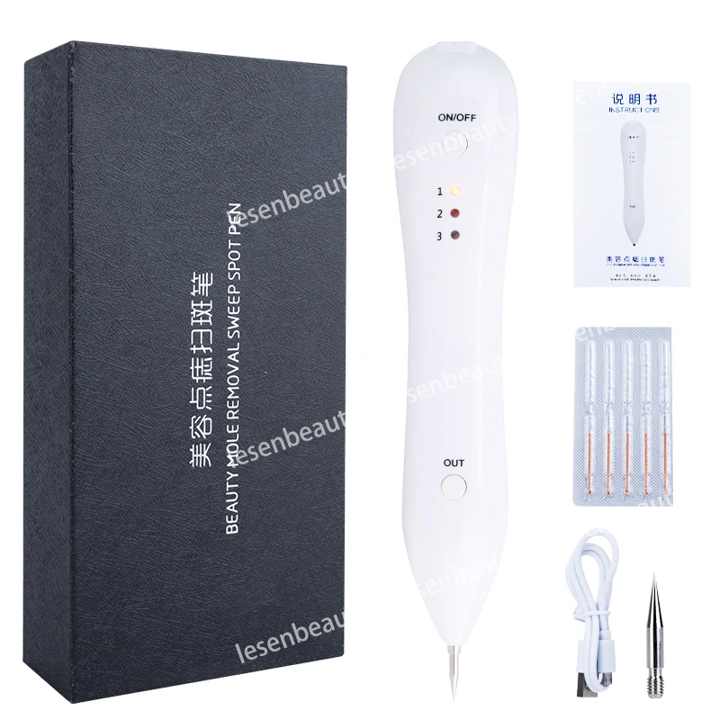 Plasma Pen 9 level Spot Removal Pen Tattoo Mole Removal Facial Freckle Dark Remover Tool Wart Skin Tag Remover Device